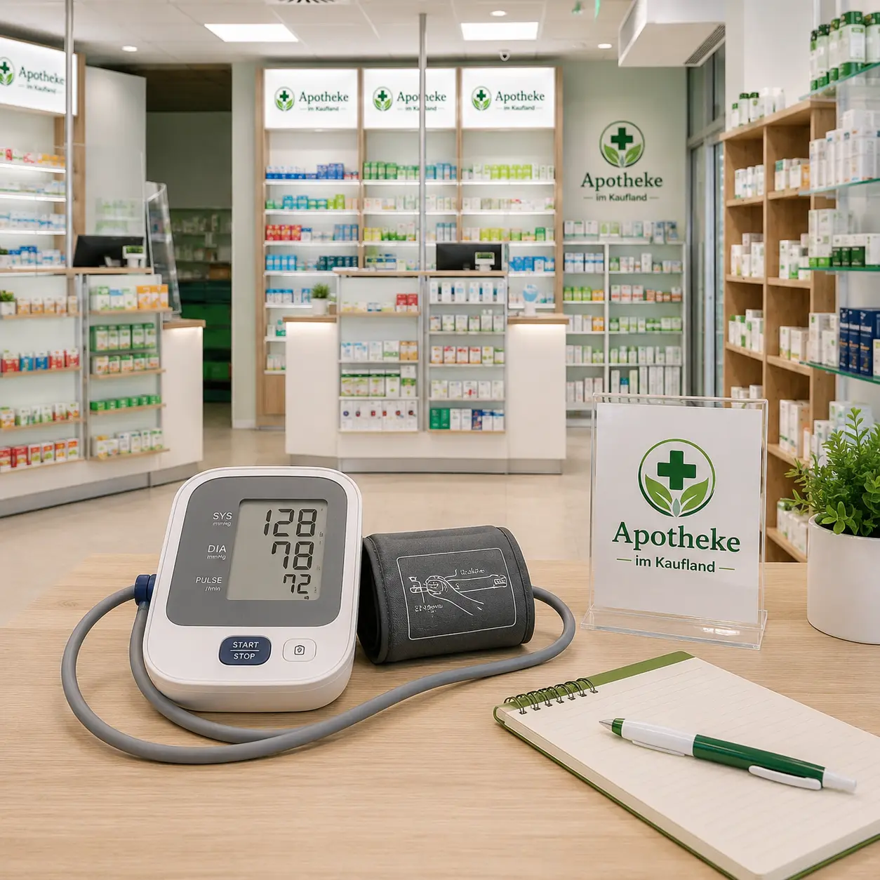Blutdruckmessung bei der Apotheke im Kaufland Osnabrück