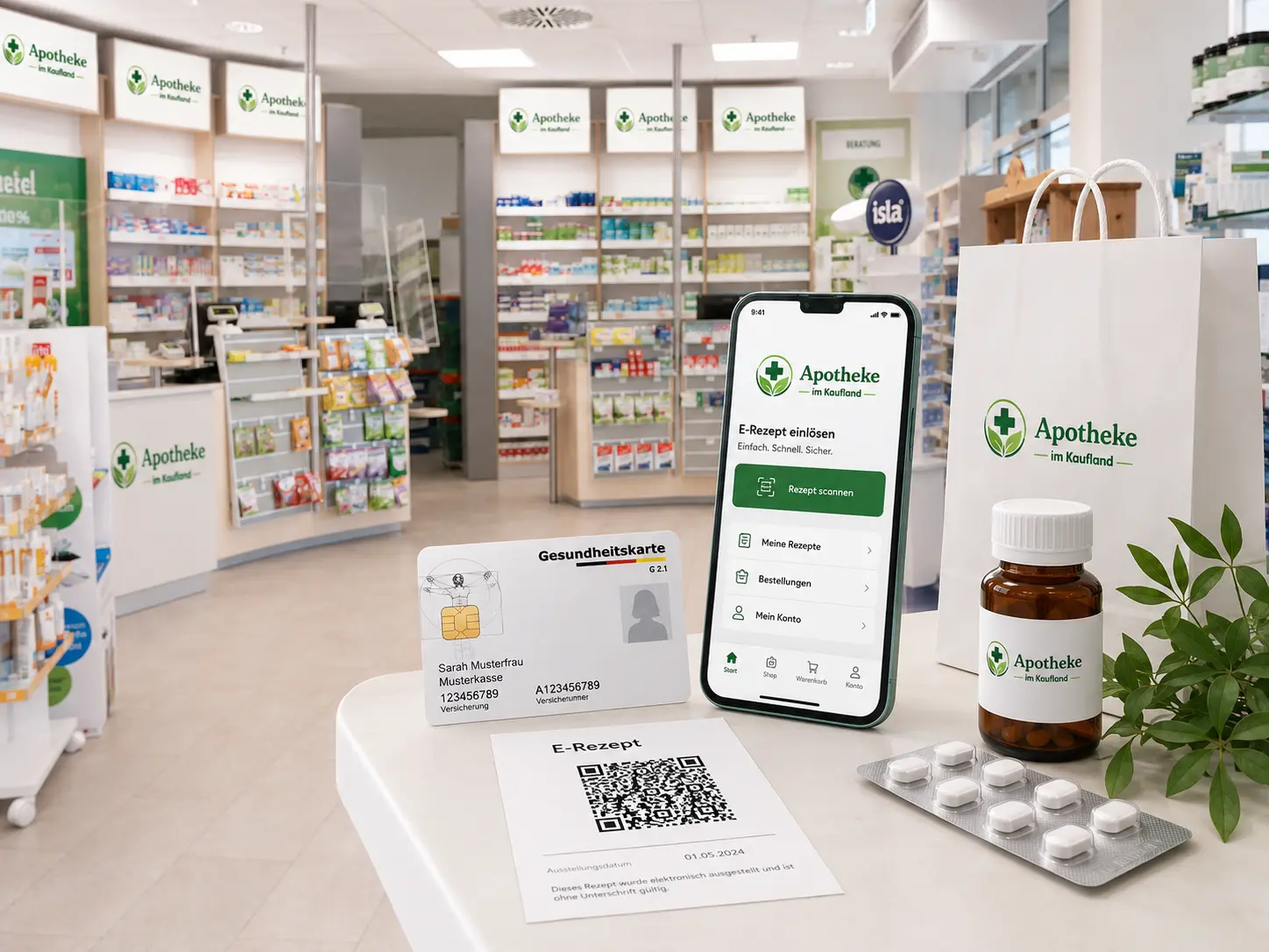 E-Rezept mit Smartphone und Gesundheitskarte direkt bei der Apotheke im Kaufland Osnabrück einlösen